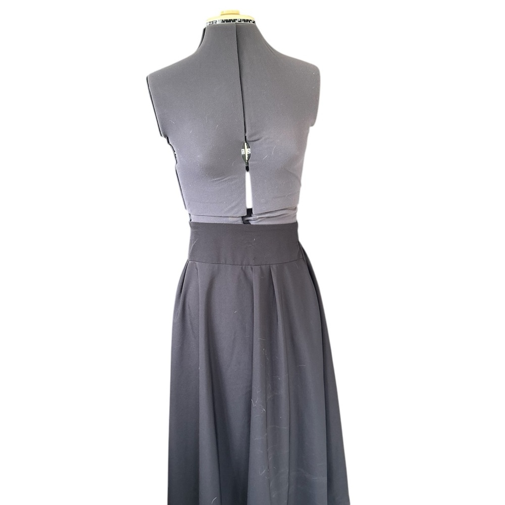 Black A-Line Retro Belle Poque Skirt with pockets